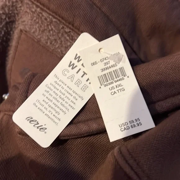 NWT Aerie Quarter Snap Sweatshirt Brown XXL - Picture 7 of 8